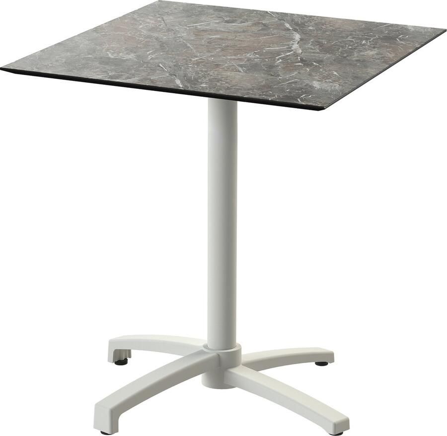 Essentials X Cross Terrastafel Zand Frame + Galaxy Marble HPL 70x70 cm 110091577 Horeca & Professioneel