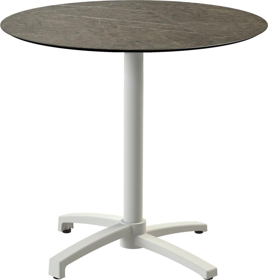 Essentials X Cross Terrastafel Zand Frame + Midnight Marble HPL 70 cm 110091670 Horeca & Professioneel