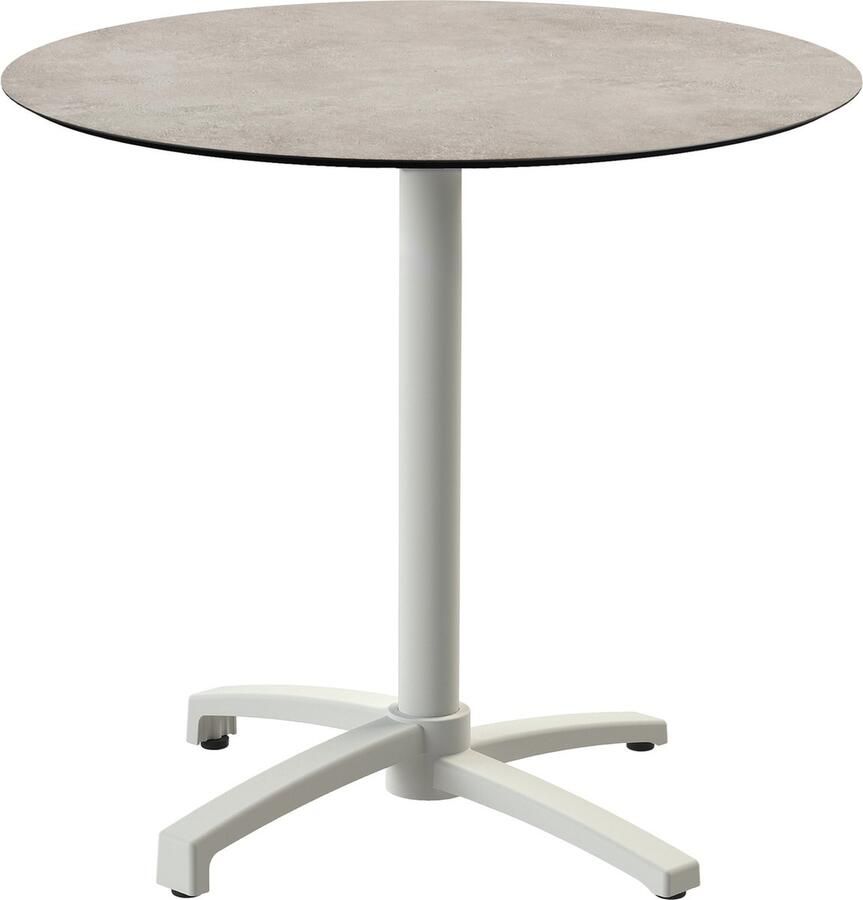 Essentials X Cross Terrastafel Zand Frame + Moonstone HPL 70 cm 110091370 Horeca & Professioneel