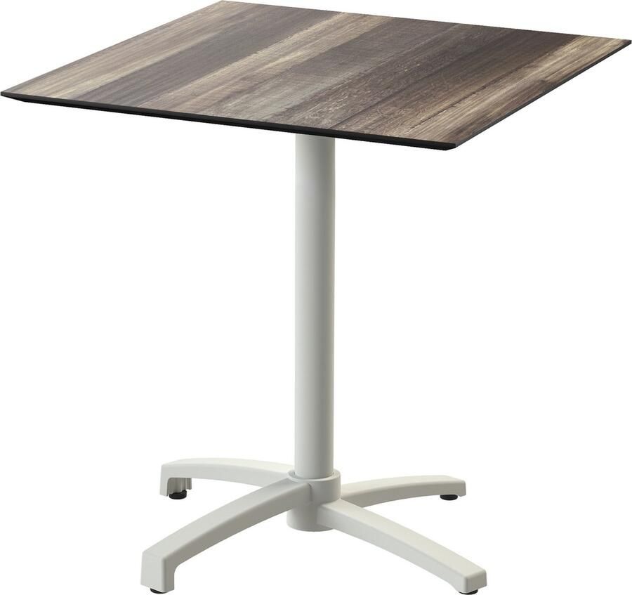 Essentials X Cross Terrastafel Zand Frame + Tropical Wood HPL 70x70 cm 110091277 Horeca & Professioneel