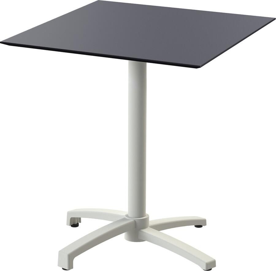 Essentials X Cross Terrastafel Zand Frame + Zwart HPL 70x70 cm 110091077 Horeca & Professioneel