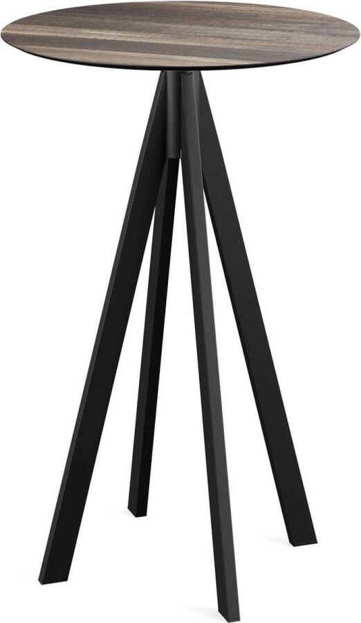Essentials Infinity Statafel Zwart Frame + Tropical Wood HPL 70 cm 120041270