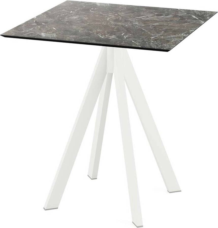 Essentials Infinity Terrastafel Wit Frame + Galaxy Marble HPL 70x70 cm 120021577