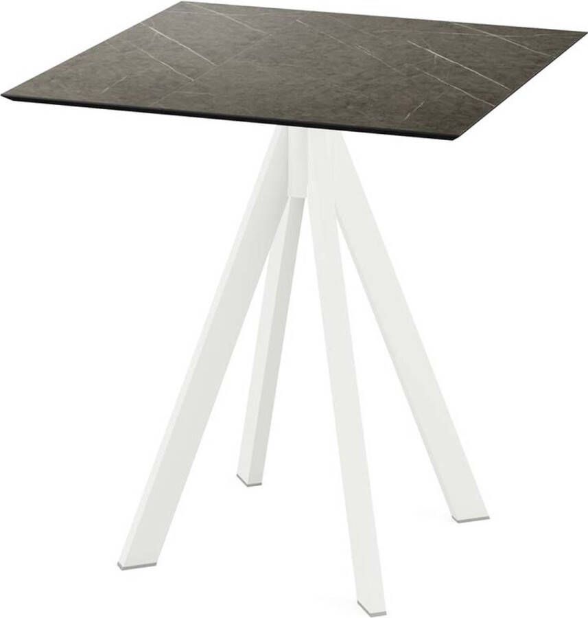 Essentials Infinity Terrastafel Wit Frame + Midnight Marble HPL 70x70 cm 120021677