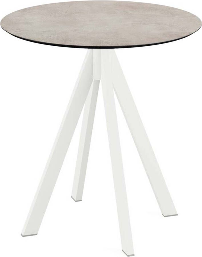 Essentials Infinity Terrastafel Wit Frame + Moonstone HPL 70 cm 120021370