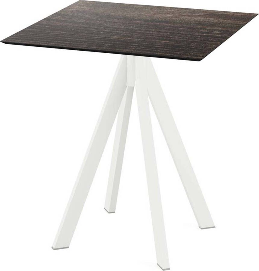 Essentials Infinity Terrastafel Wit Frame + Riverwashed Wood HPL 70x70 cm 120021477