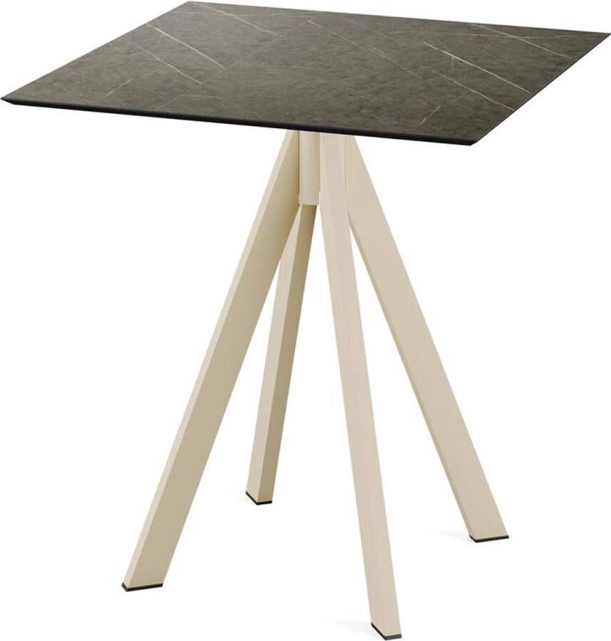 Essentials Infinity Terrastafel Zand Frame + Midnight Marble HPL 70x70 cm 120031677