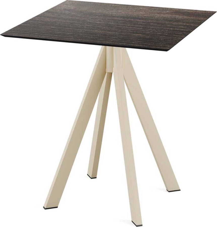 Essentials Infinity Terrastafel Zand Frame + Riverwashed Wood HPL 70x70 cm 120031477