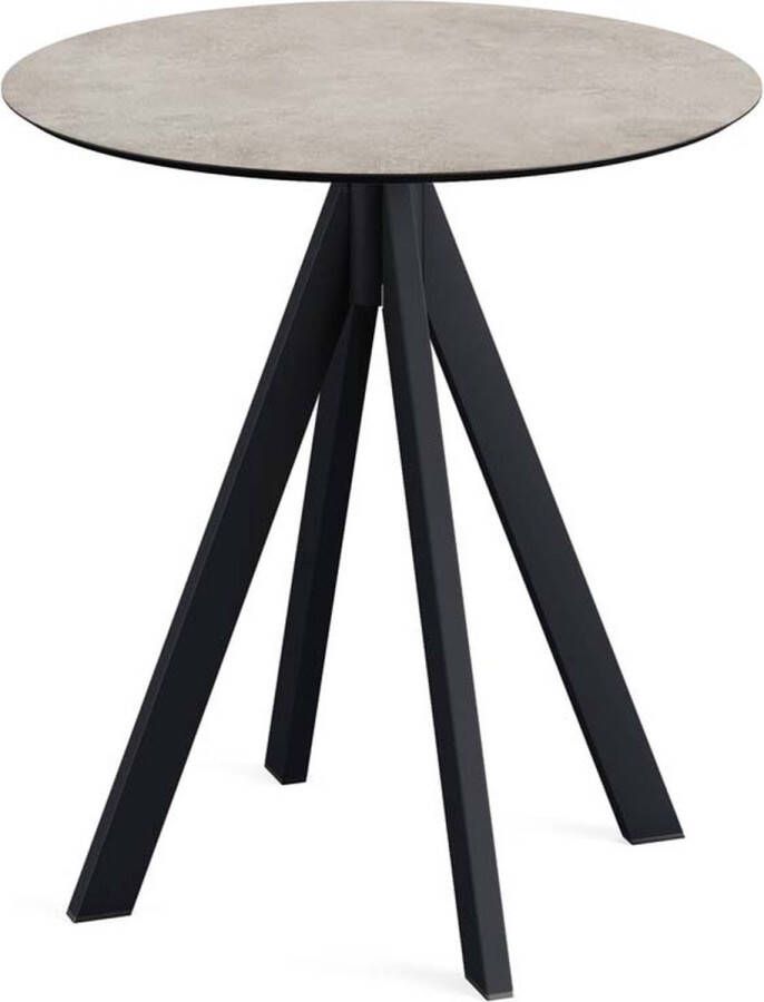 Essentials Infinity Terrastafel Zwart Frame + Moonstone HPL 70 cm 120011370