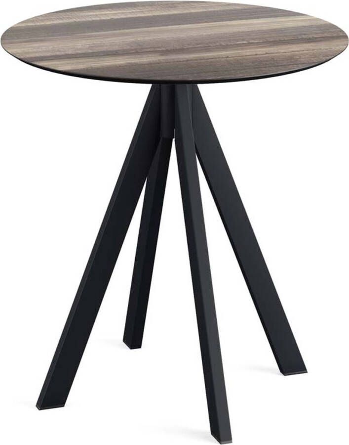 Essentials Infinity Terrastafel Zwart Frame + Tropical Wood HPL 70 cm 120011270