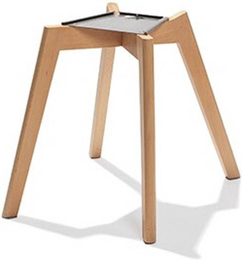Essentials Keeve Stapelbare stoel geel berkenhouten frame en kunststof zitting 47x53x83cm (LxBxH) 505F01SY