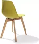 Essentials Keeve Stapelbare stoel geel berkenhouten frame en kunststof zitting 47x53x83cm (LxBxH) 505F01SY - Thumbnail 1