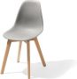Essentials Keeve Stapelbare stoel grijs berkenhouten frame en kunststof zitting 47x53x83cm (LxBxH) 505F01SG - Thumbnail 1
