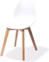 Essentials Keeve Stapelbare stoel wit berkenhouten frame en kunststof zitting 47x53x83cm (LxBxH) 505F01SW - Thumbnail 1