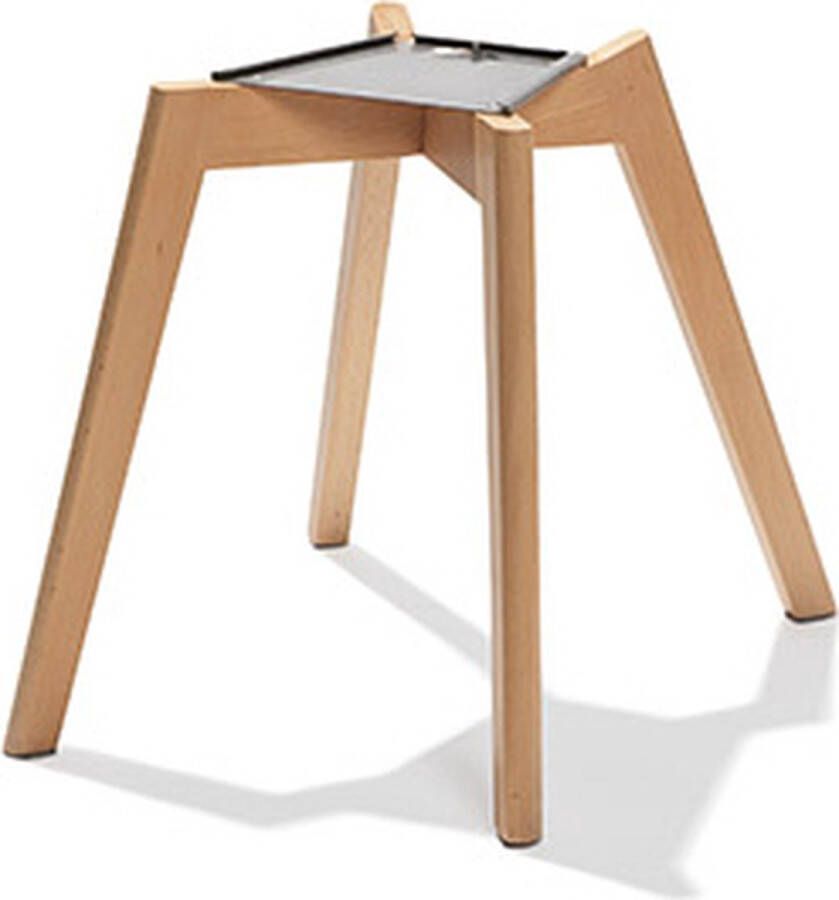 Essentials Keeve Stapelbare stoel wit berkenhouten frame en kunststof zitting SET VAN 4