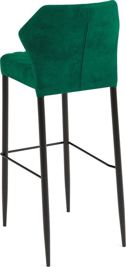 Essentials Louis barkruk groen set van 4 fluweel bekleed brandvertragend 50x47x105cm (LxBxH) - Foto 2