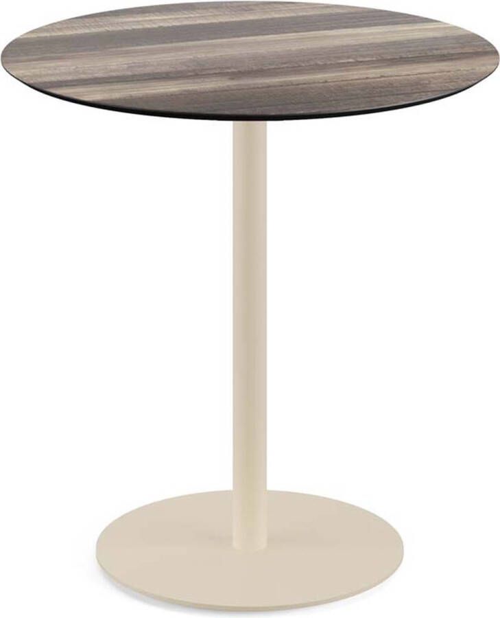 Essentials Urban Terrastafel Zand Frame + Tropical Wood HPL 70 cm 130031270