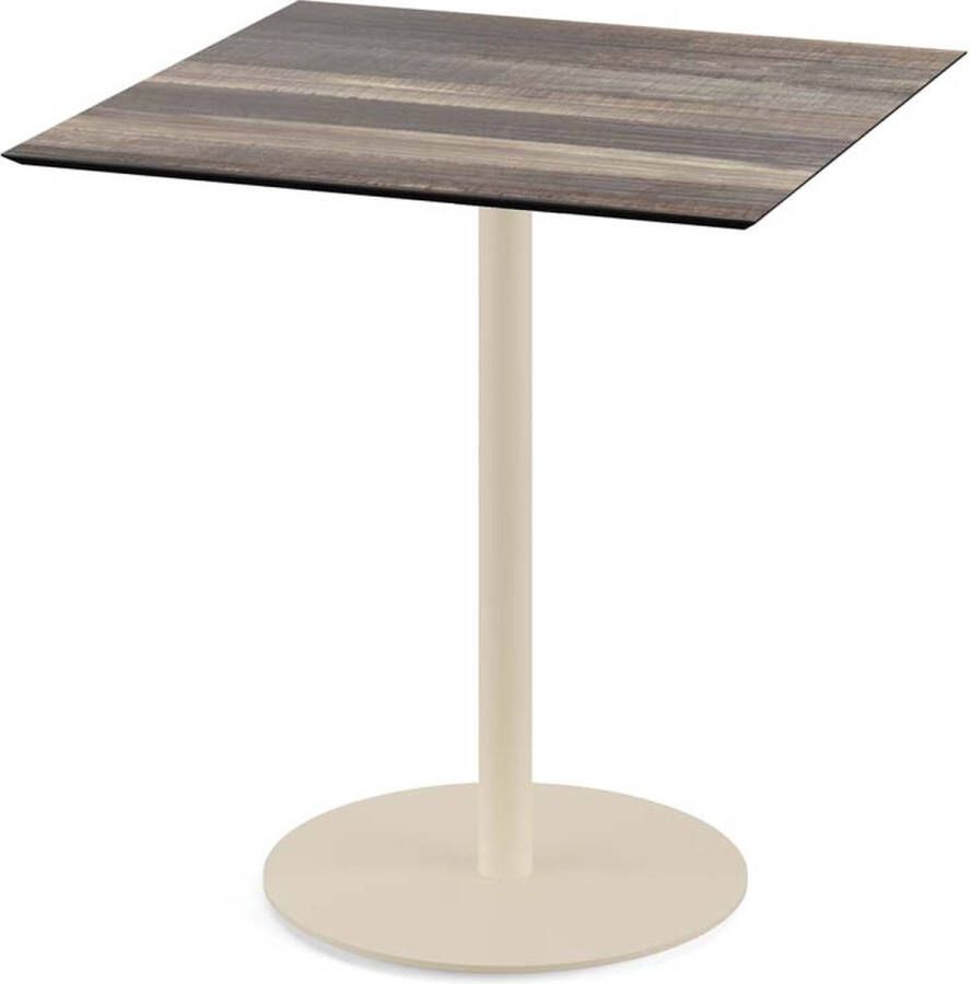 Essentials Urban Terrastafel Zand Frame + Tropical Wood HPL 70x70 cm 130031277