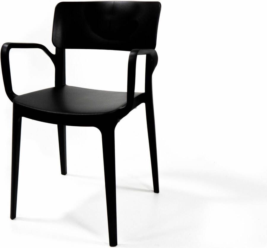 Essentials Wing Stapelstoel met armleuning zwart SET VAN 4 - Foto 3