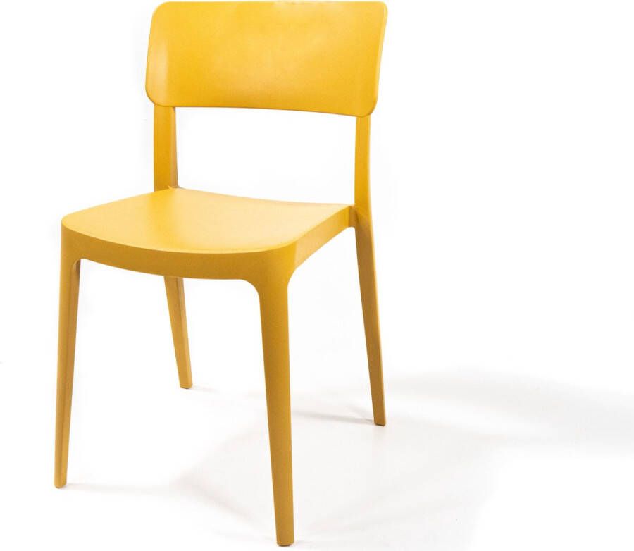 Huismerk Essentials Wing stoel mosterd set van 6 stapelstoel Plastic 5091