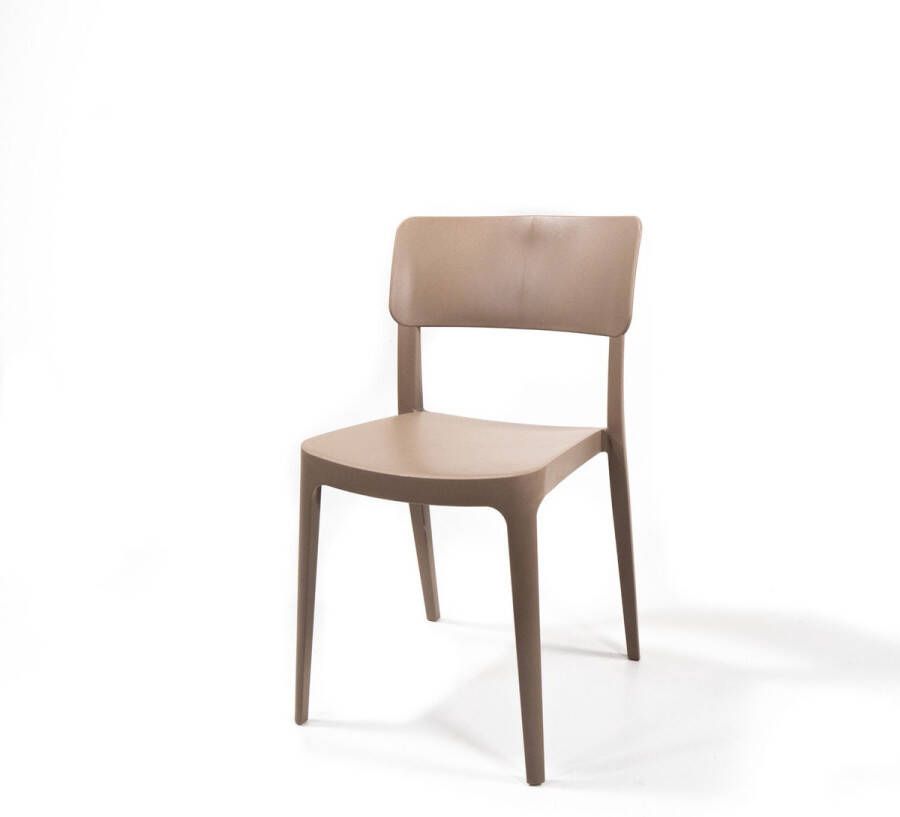 Huismerk Essentials Wing stoel zen Beige set van 6 stapelstoel Plastic