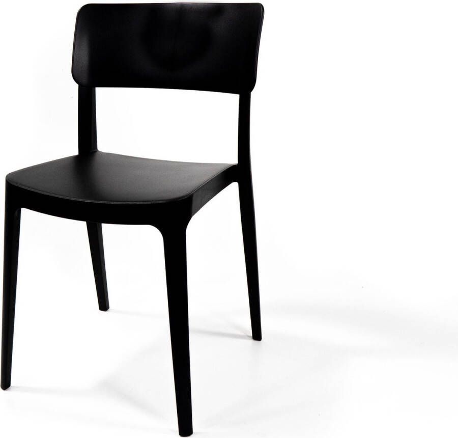 Essentials Wing stoel zwart set van 4 stapelstoel Plastic 5091