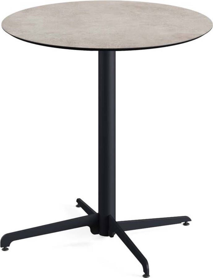 Essentials X Cross Terrastafel Zwart Frame + Moonstone HPL 70 cm 110031370 Horeca & Professioneel