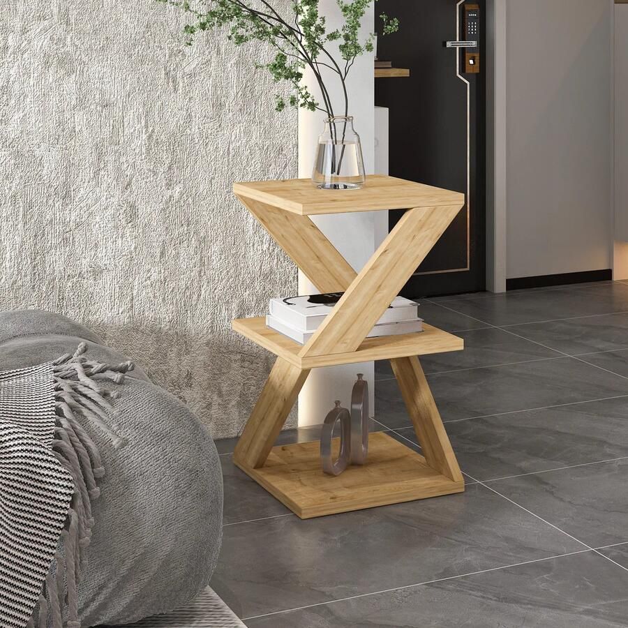 ESTE Home Bijzettafel 54 cm – Modern Design – Meerdere Kleuren – Compact & Stijlvol – Vierkant Tafeltje Beige