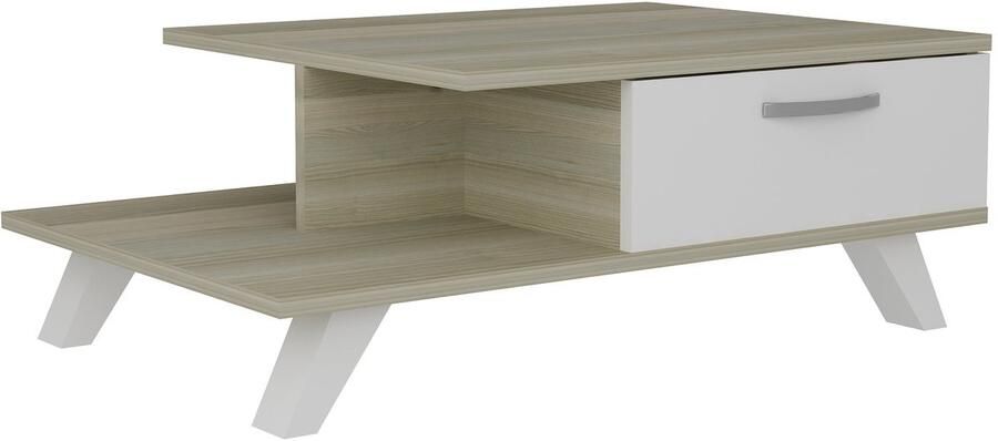 ESTE Home Salontafel Wit Cordoba 90x60x33 cm – Modern Design – Rechthoekig – Ruimtebesparend & Stijlvol – Stevige Melamine Afwerking