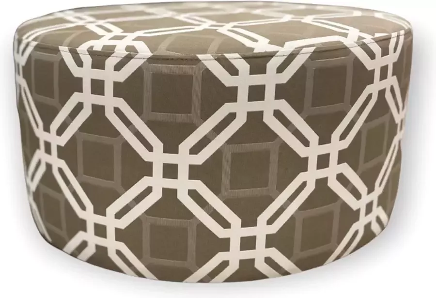 Estilo Custom Poef rond breed kleur taupe stof natadola