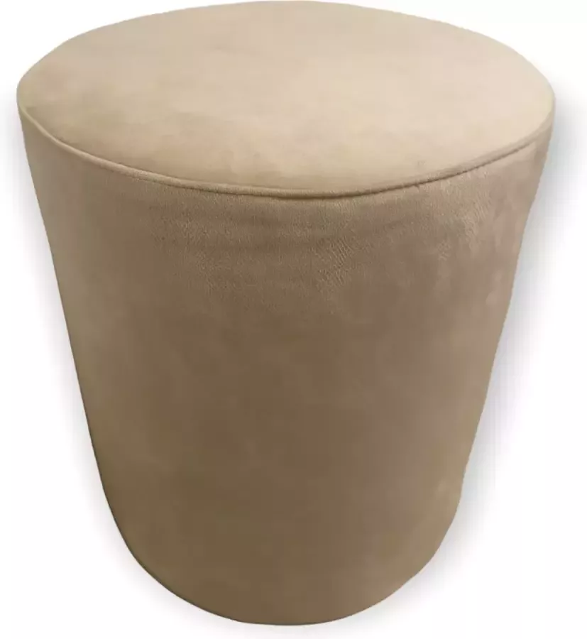 Estilo Custom Poef rond kleur beige stof velvet