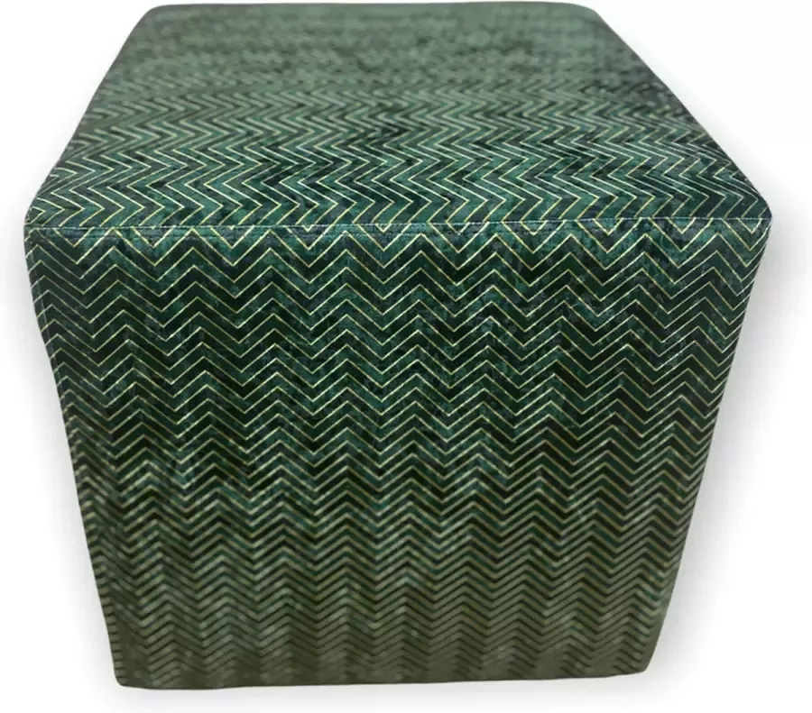 Estilo Custom Poef vierkant kleur groen strepen goud