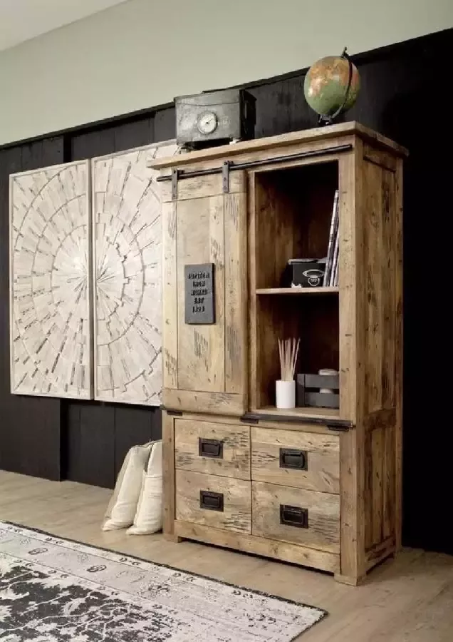 Estilosa Boekenkast mangohout Rio de Janeiro 150 cm hoog