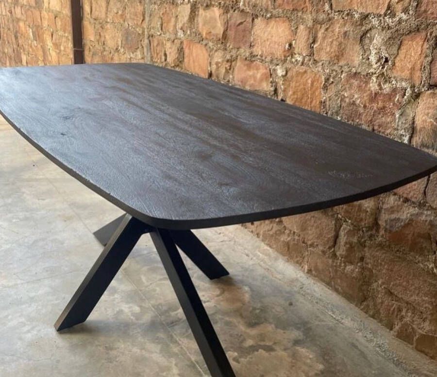 Estilosa Tafel Deens ovaal mangohout 200 cm zwart