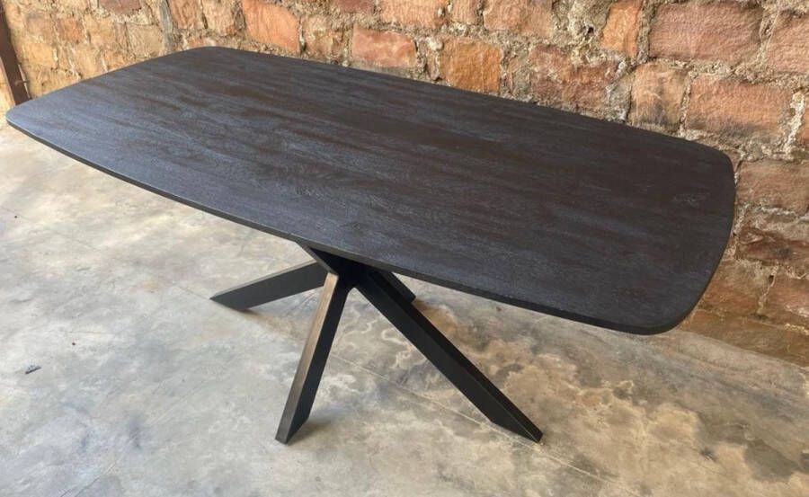 Estilosa Tafel Deens ovaal mangohout 220 cm zwart