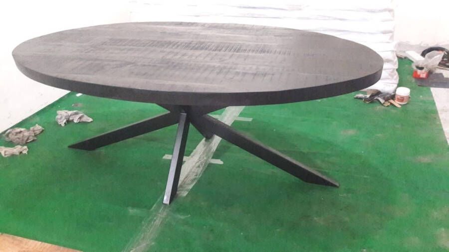 Estilosa Tafel ovaal Bahia mangohout 190 cm zwart