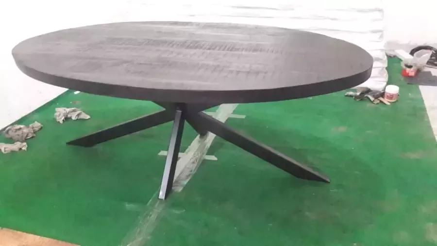 Estilosa Tafel ovaal Bahia mangohout 190 cm zwart