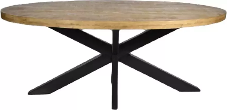 Mangoe Meubels Tafel Ovaal mangohout 210 cm naturel