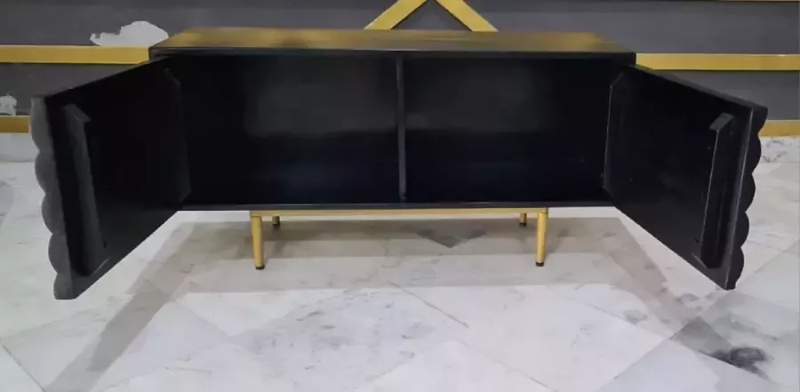 Estilosa Tv meubel Porto Velho 150 cm zwart mangohout