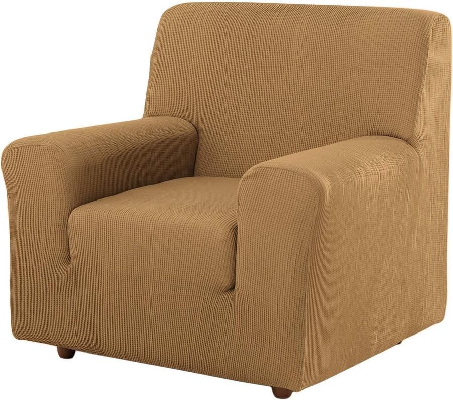 Estoralis Berta bankhoes in modern design Elastische jacquardstof Beige Voor 1-zitsbank van 70 tot 110 cm. Bankbeschermer Aanpasbaar aan alle soorten fauteuils