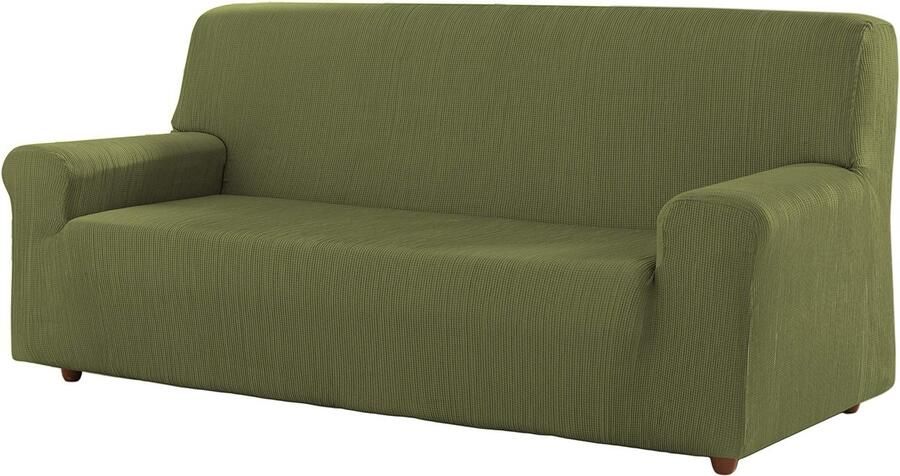 Estoralis Berta bankhoes in modern design Elastische jacquardstof Groen Voor 3-zitsbanken van 170 tot 220 cm. Bankbeschermer Aanpasbaar aan alle soorten fauteuils