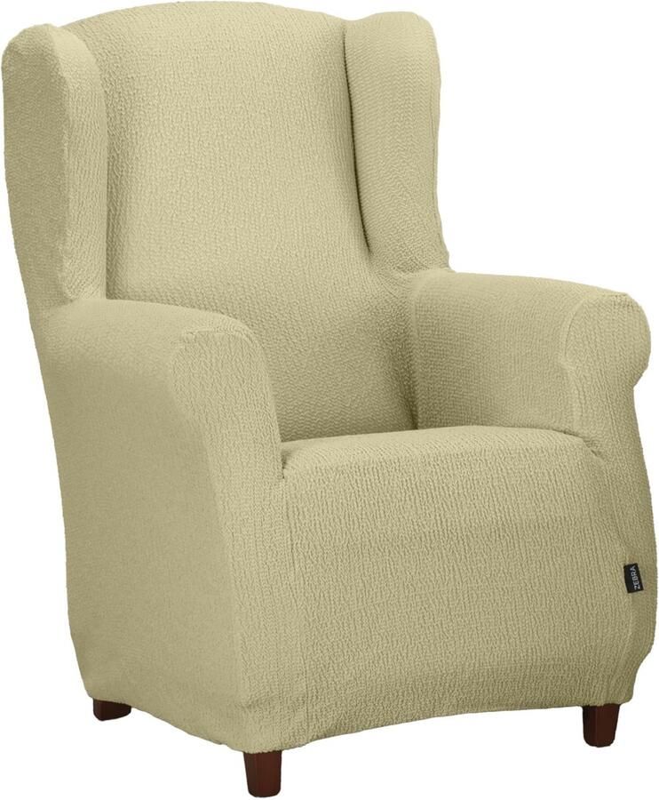 Estoralis Java Superelastische vleugelstoelhoes Maximaal aanpassingsvermogen Kleur C 02 Crème Hoes voor oorfauteuilmaten van 70 tot 110 cm. Aanpasbaar aan alle soorten fauteuils