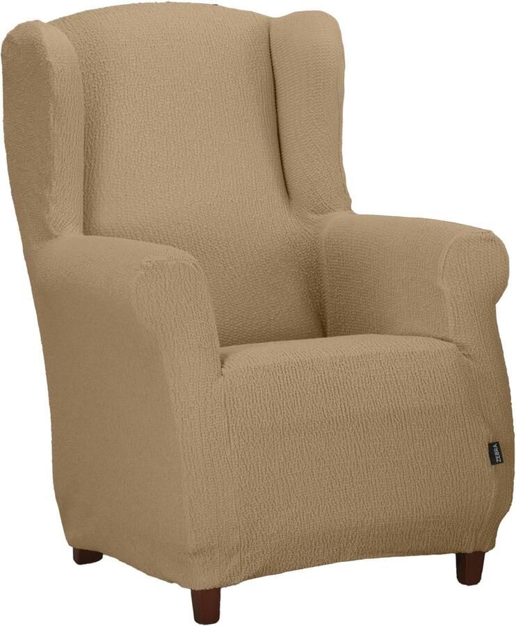 Estoralis Java Superelastische vleugelstoelhoes Maximaal aanpassingsvermogen Kleur C 06 Beige Hoes voor oorfauteuilmaten van 70 tot 110 cm. Aanpasbaar aan alle soorten fauteuils