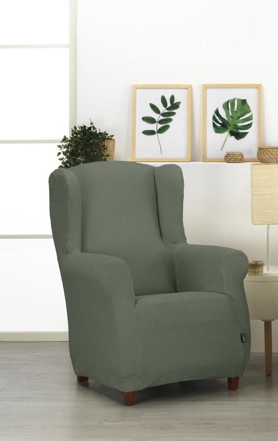 Estoralis Java Superelastische vleugelstoelhoes Maximaal aanpassingsvermogen Kleur C 12 Donkergroen Hoes voor oorfauteuilmaten van 70 tot 110 cm. Aanpasbaar aan alle soorten fauteuils