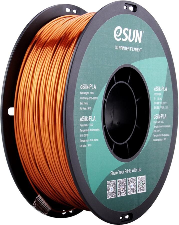 ESUN ePLA-Silk Koper zijdeglans Copper 1kg 1.75mm 3D printer filament