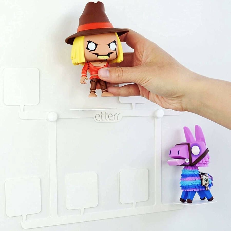 Etterr Muursteun voor Funko-poppen Wit Koolstofstaal 33 x 22 x 1 2 cm (2 Stuks)