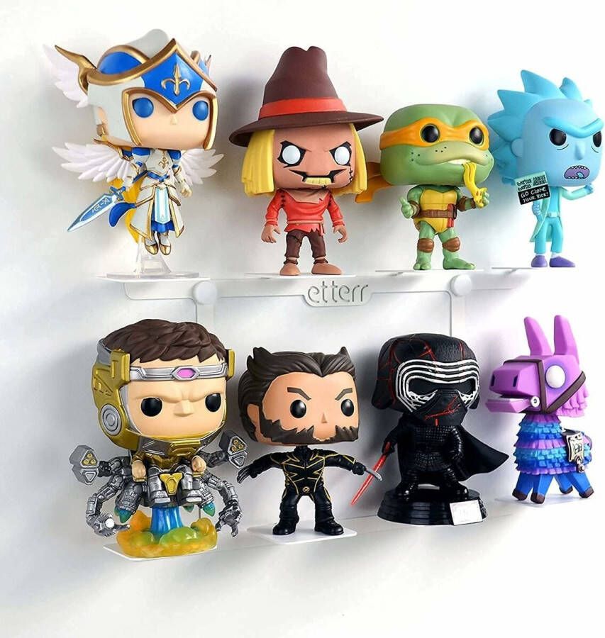 Etterr Muursteun voor Funko-poppen Wit Koolstofstaal 33 x 22 x 1 2 cm (3 Stuks)