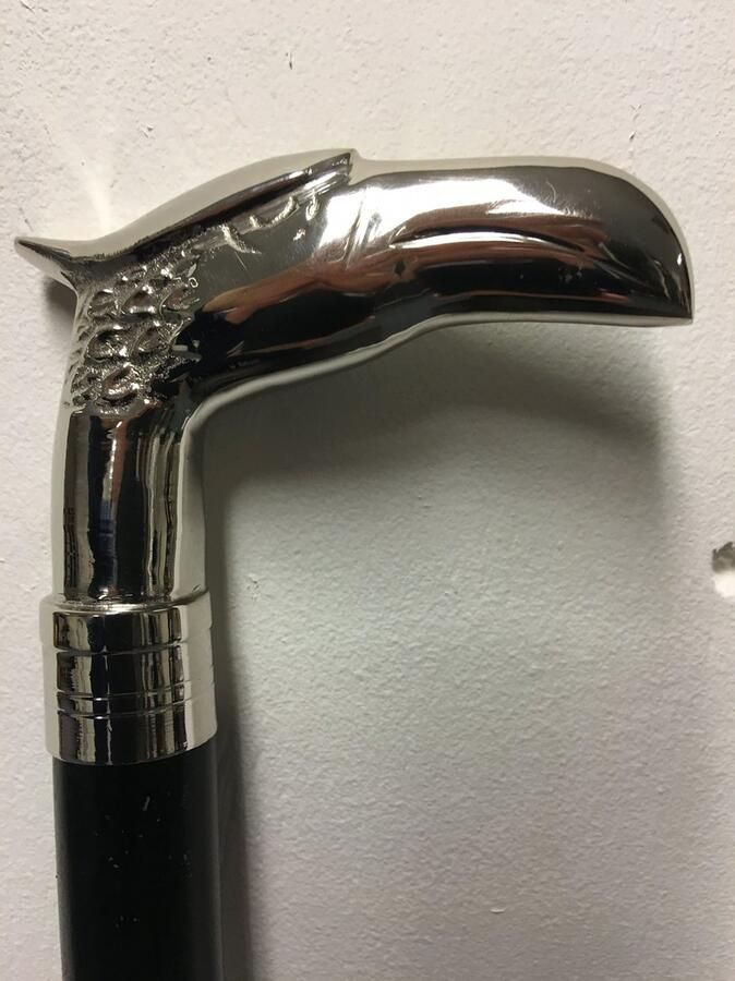 ETW Wandelstok hardhout met nikkelen adelaar handvat