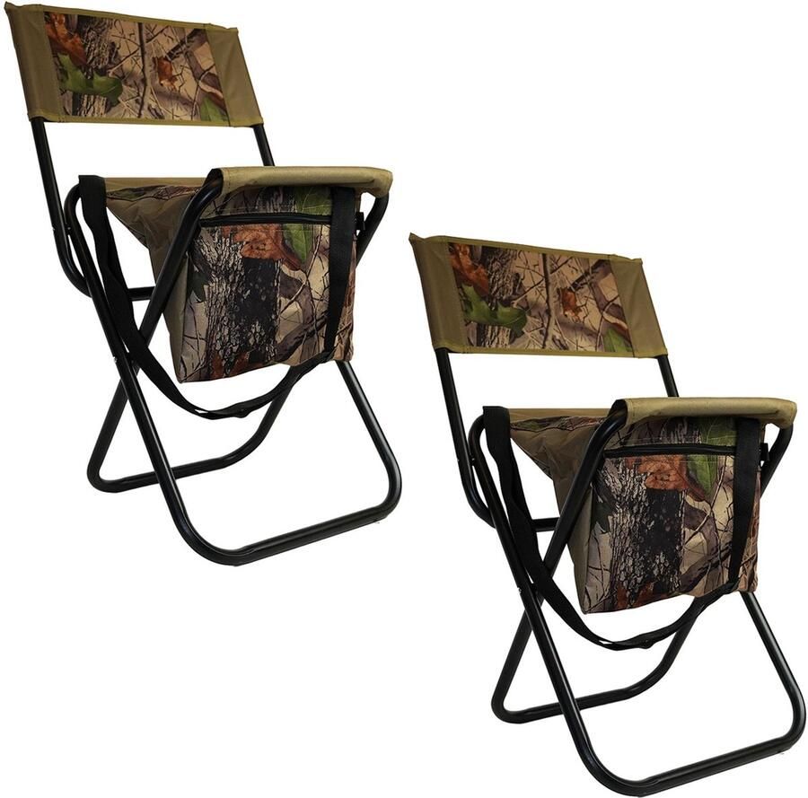 Eurocatch Set van 2 Opvouwbare Viskrukjes – Lichtgewicht & Compact – Voor Vissen Camping Festivals & Strand