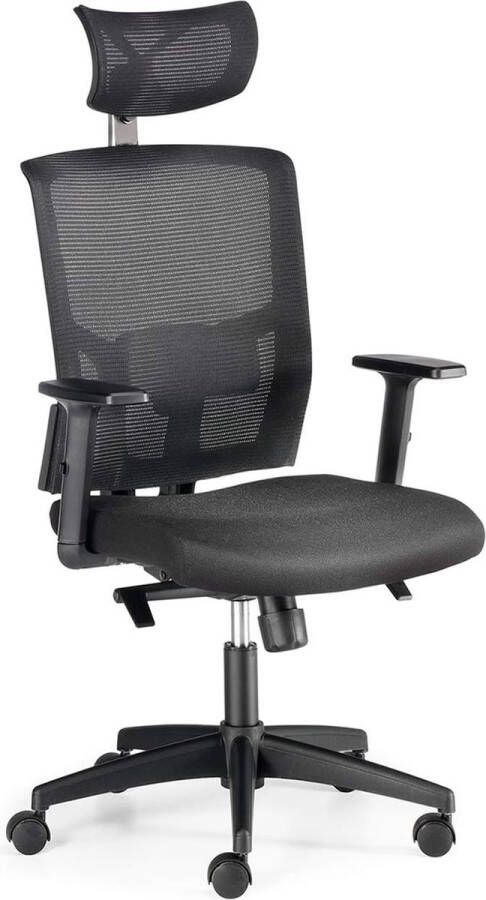 Euromof Ergonomische bureaustoel Wenen professionele stoel voor werk of televisiewerk met lendensteun en verstelbare armleuningen zwart